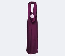 Robe Cesura aus Seidensatin mit Spitze
