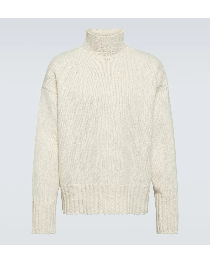 Jil Sander Pullover aus Wolle und Seide Weiss