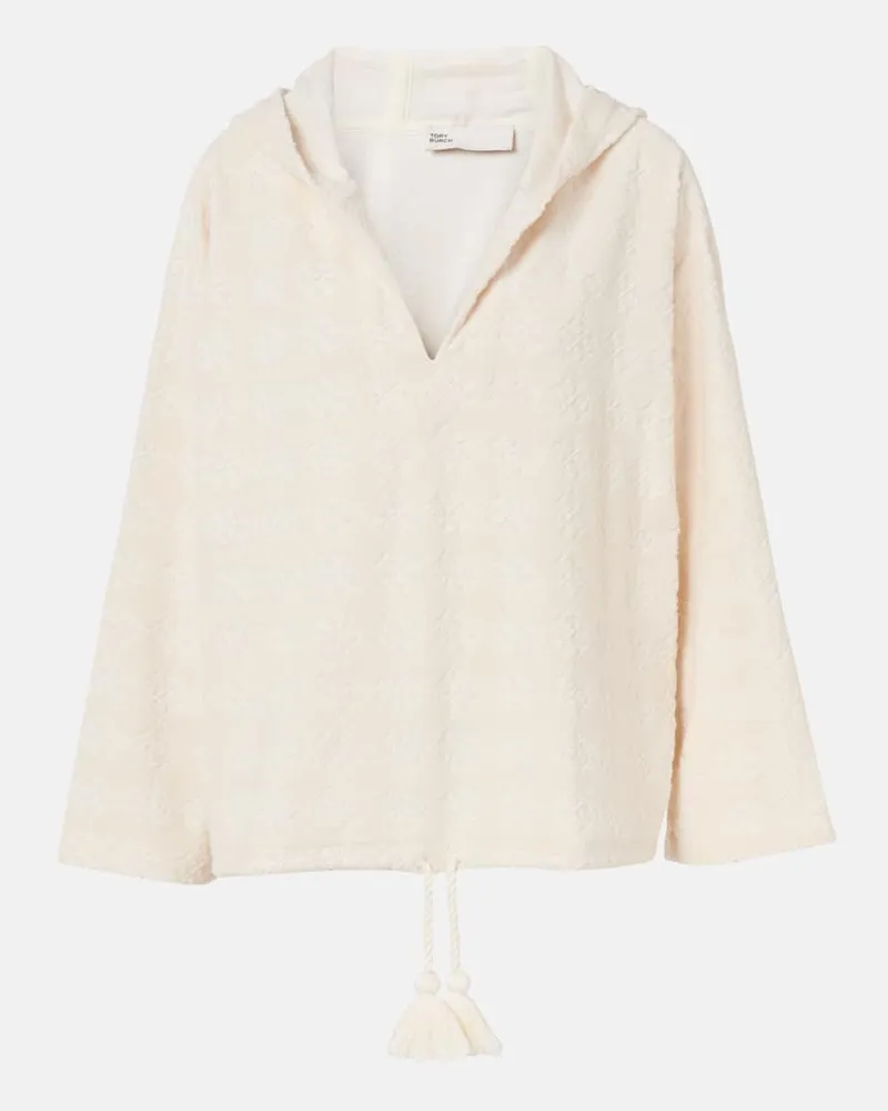 Tory Burch Hoodie aus Frottee Weiß