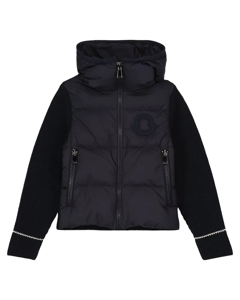 Moncler Daunenjacke aus Schurwolle Blau