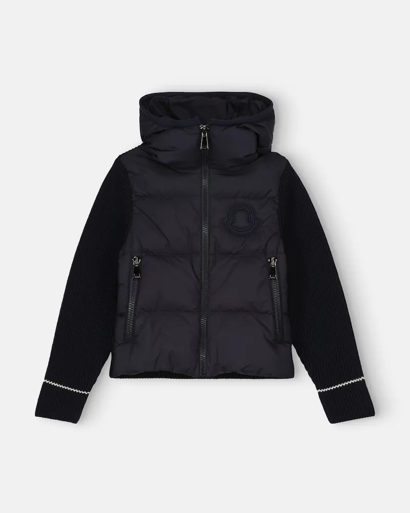 Moncler Daunenjacke aus Schurwolle Blau