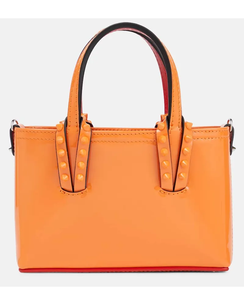 Christian Louboutin Tote Cabata Nano aus Lackleder Orange