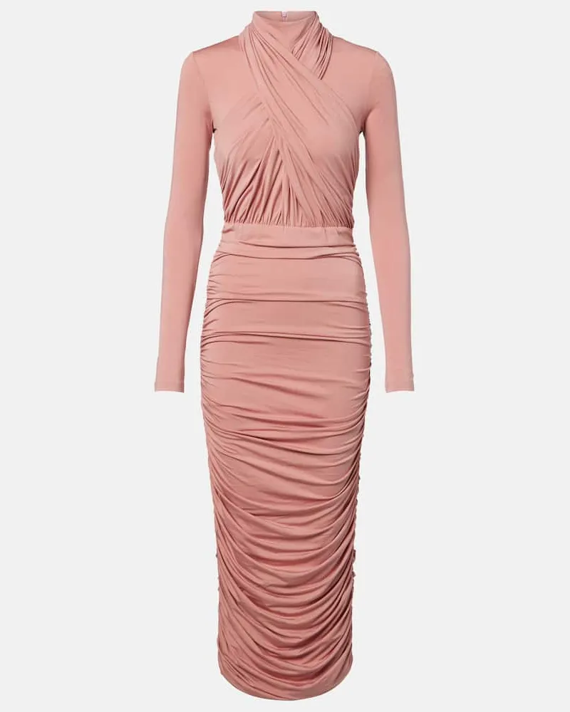 Balmain Midikleid aus Jersey Pink