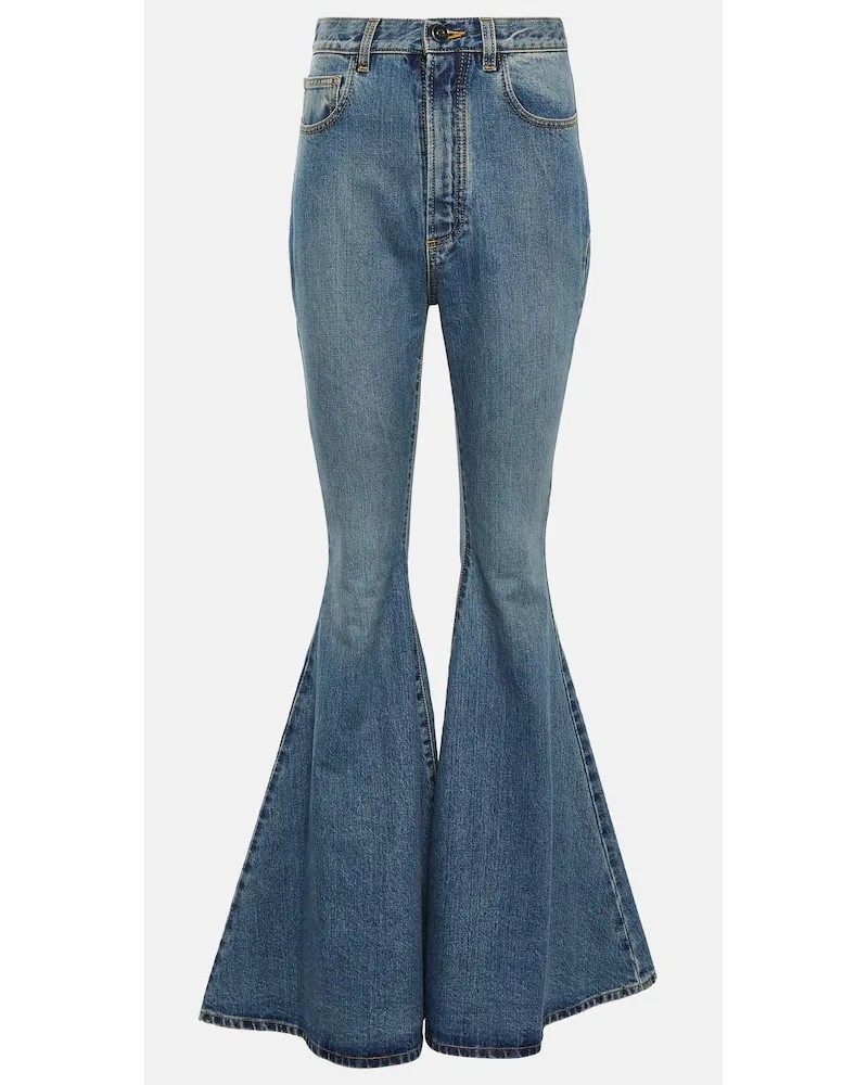 Alaïa Alaia High-Rise Flared Jeans Blau