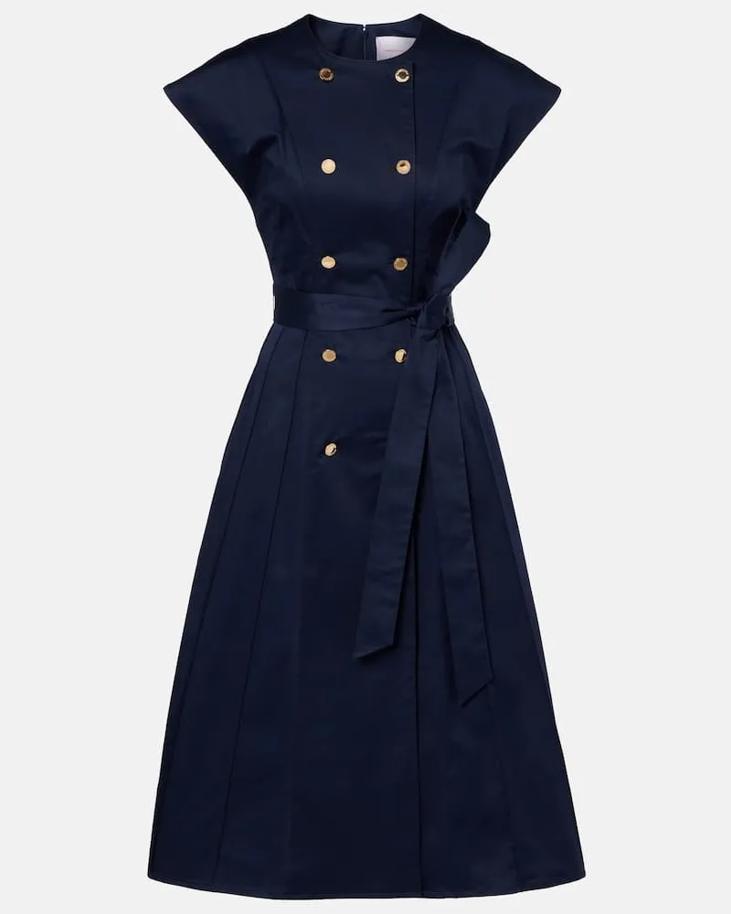 Carolina Herrera New York Midikleid aus Satin Blau
