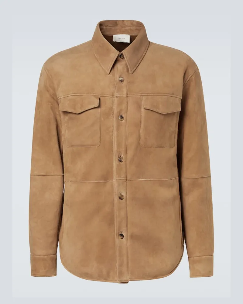 The Row Jacke Bento aus Veloursleder mit Shearling Braun