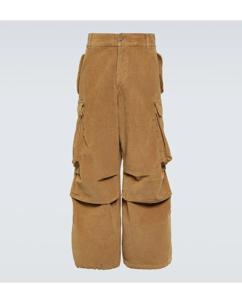 Alanui Cargohose aus Cord Braun