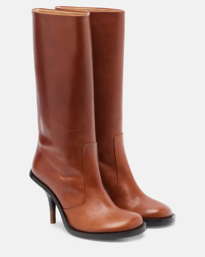Dries van Noten Stiefel 90 aus Leder Braun