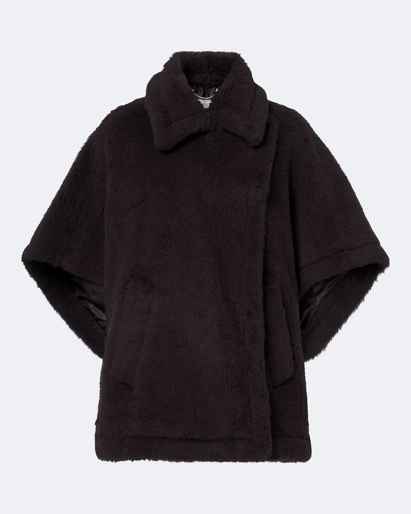 Max Mara Cape aus Alpakawolle, Wolle und Seide Braun