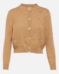 Gucci Cardigan Interlocking G aus Kaschmir Braun