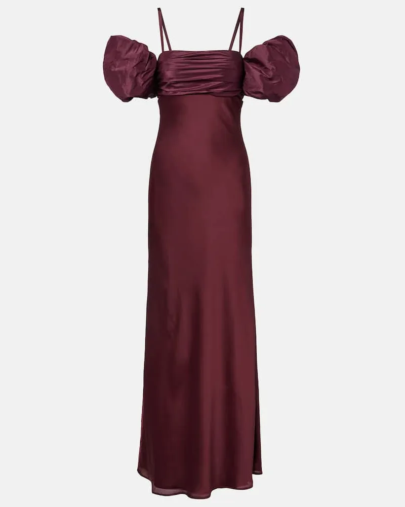 ROTATE Birger Christensen Robe aus Satin Burgund