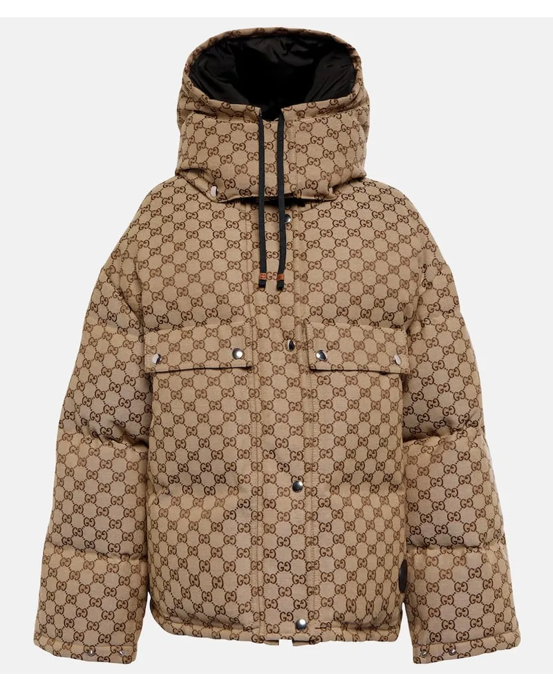 Gucci Daunenjacke GG aus Canvas Nude