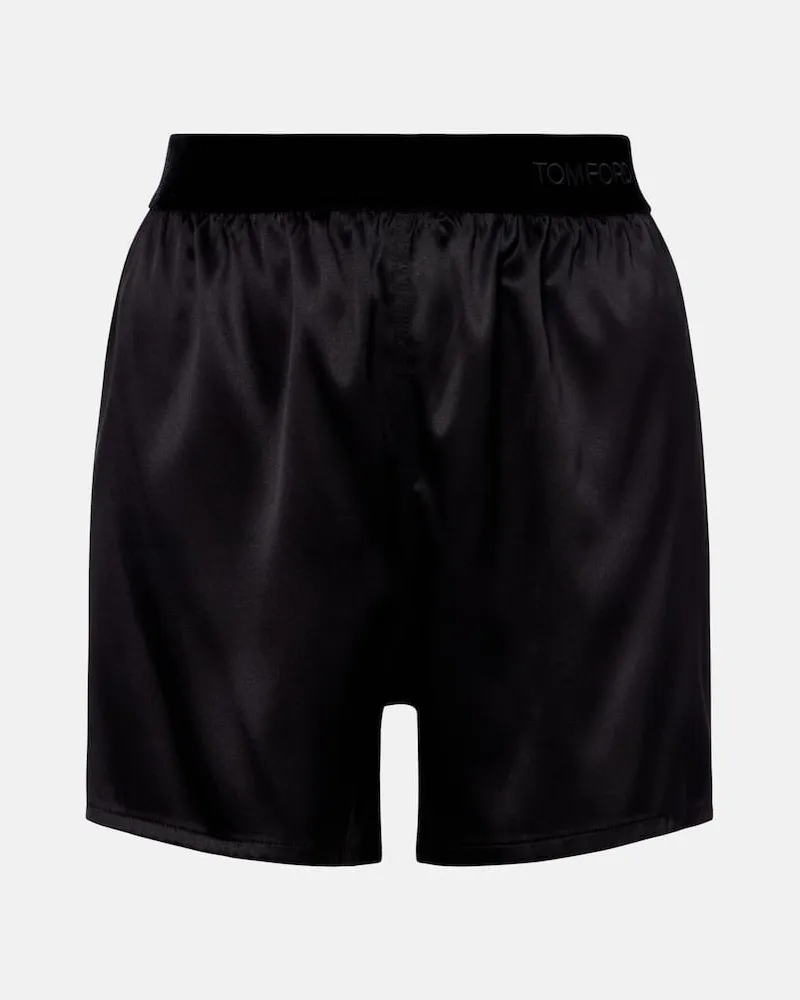 Tom Ford High-Rise Shorts aus Seide Schwarz