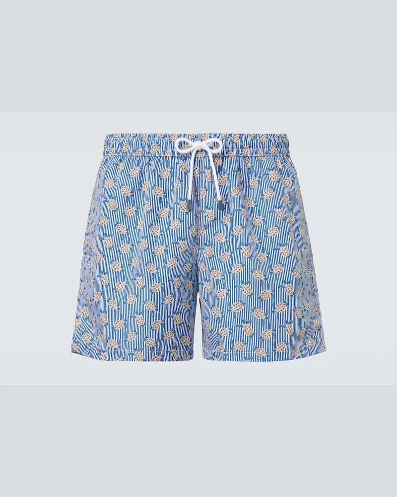 Fedeli Bedruckte Badeshorts Madeira Blau