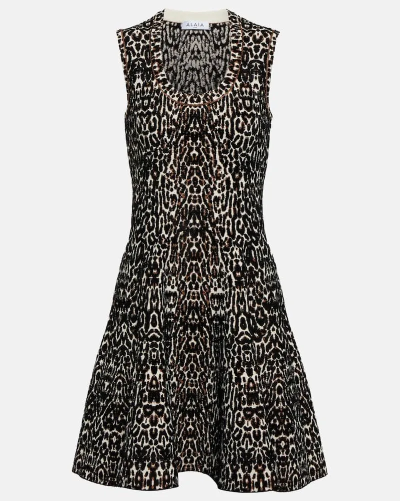 Alaïa Alaïa Bedrucktes Minikleid aus Jacquard Multicolor