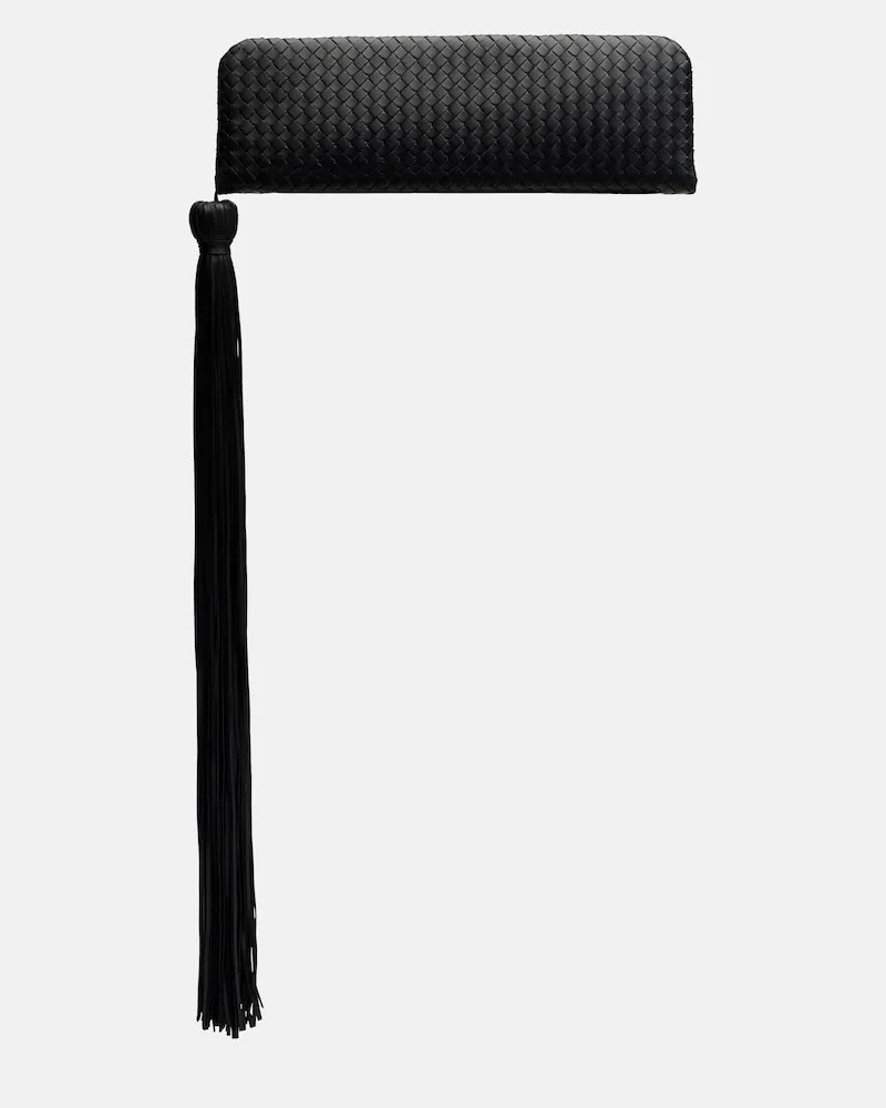 Bottega Veneta Clutch Serata aus Leder Schwarz