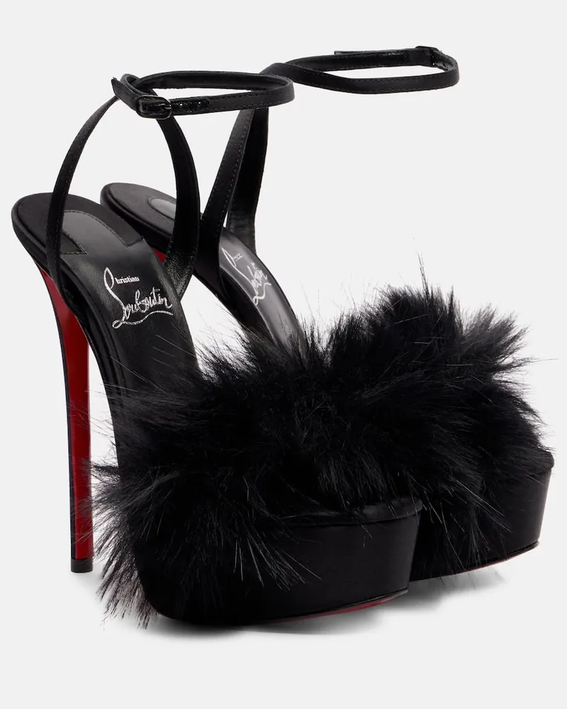 Christian Louboutin Sandalen Patchoulina Alta 160 aus Satin Schwarz
