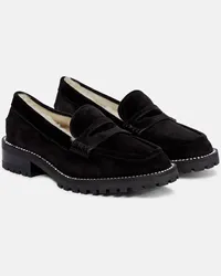 Jimmy Choo Loafers Deanna aus Veloursleder Schwarz