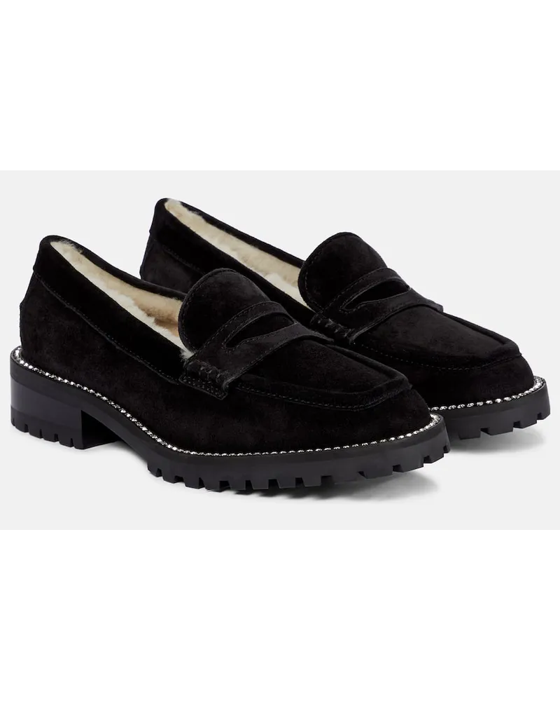 Jimmy Choo Loafers Deanna aus Veloursleder Schwarz