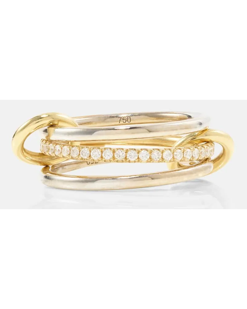 Spinelli Kilcollin Ring Sonny aus 18kt Gelb- und Weißgold mit Diamanten Metallic