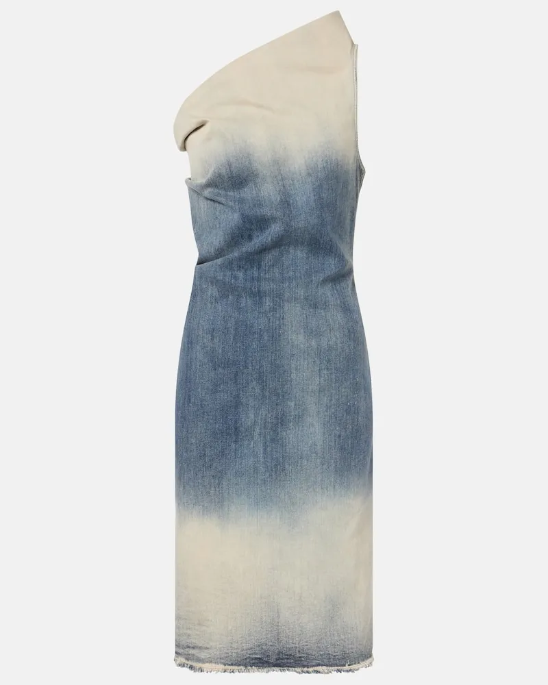 Rick Owens One-Shoulder-Midikleid Athena aus Denim Blau