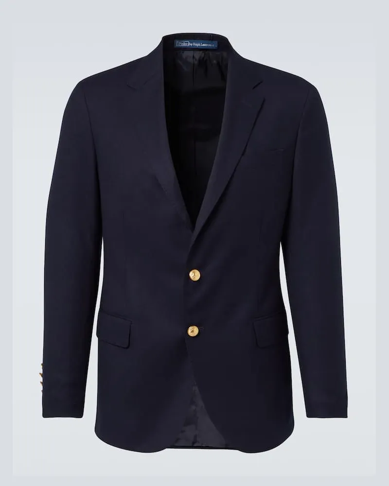 Ralph Lauren Blazer The Iconic Doeskin aus Wolle Blau