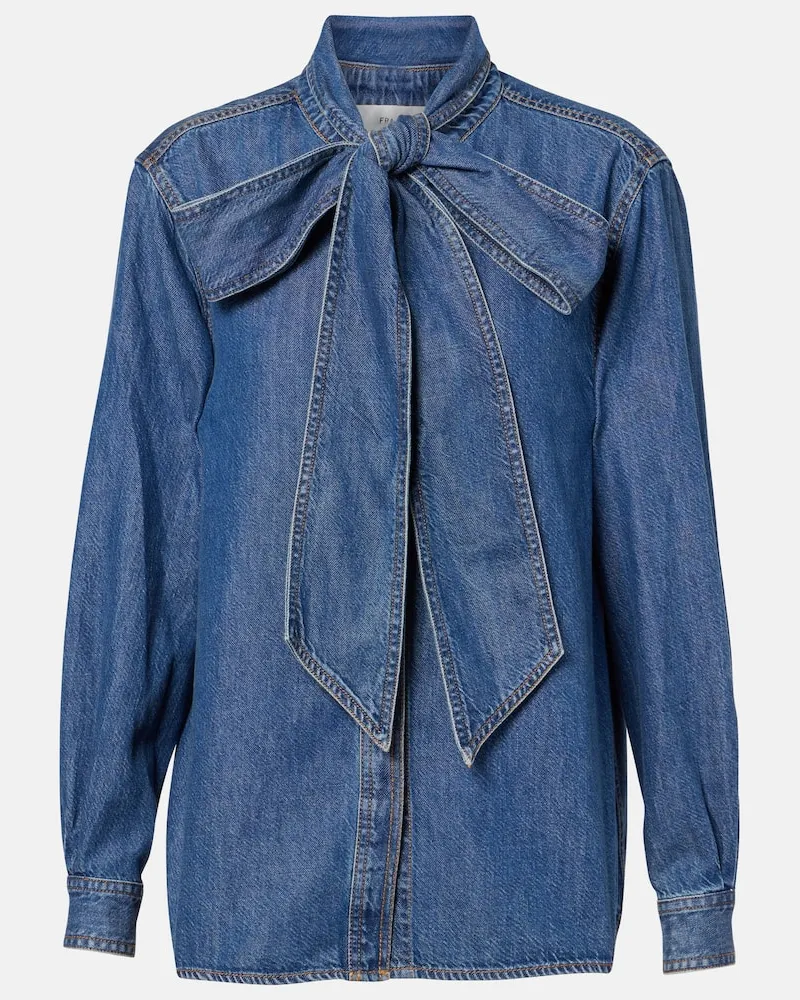 Frame Denim Schluppenbluse Secretary aus Denim Blau