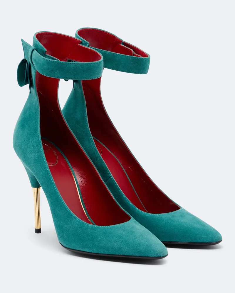 Valentino Garavani Pumps Fatale aus Veloursleder Grün