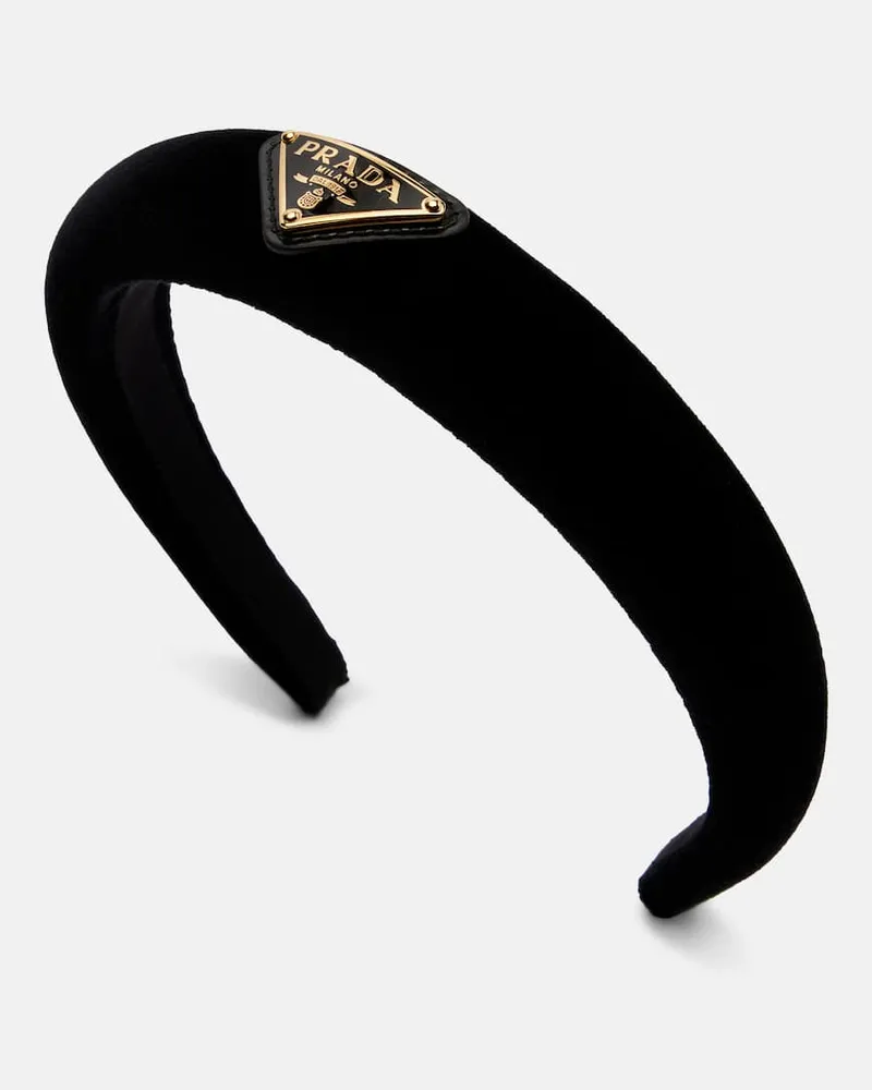 Prada Haarreif aus Baumwollsamt Schwarz