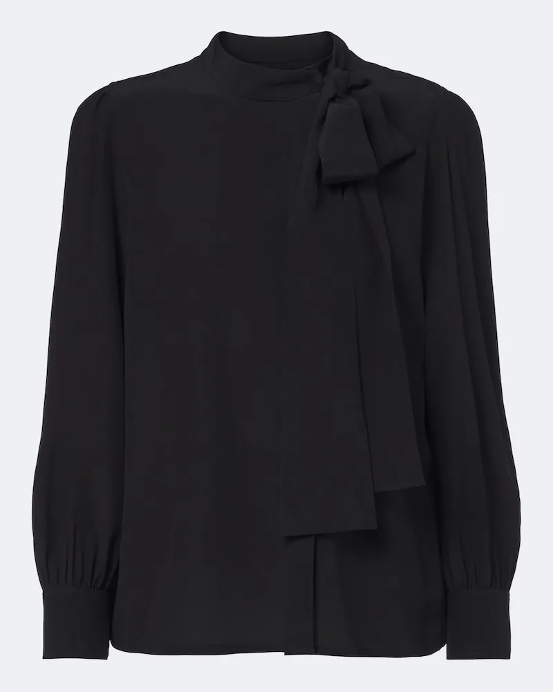 Gucci Bluse aus Crêpe de Chine aus Seide Schwarz