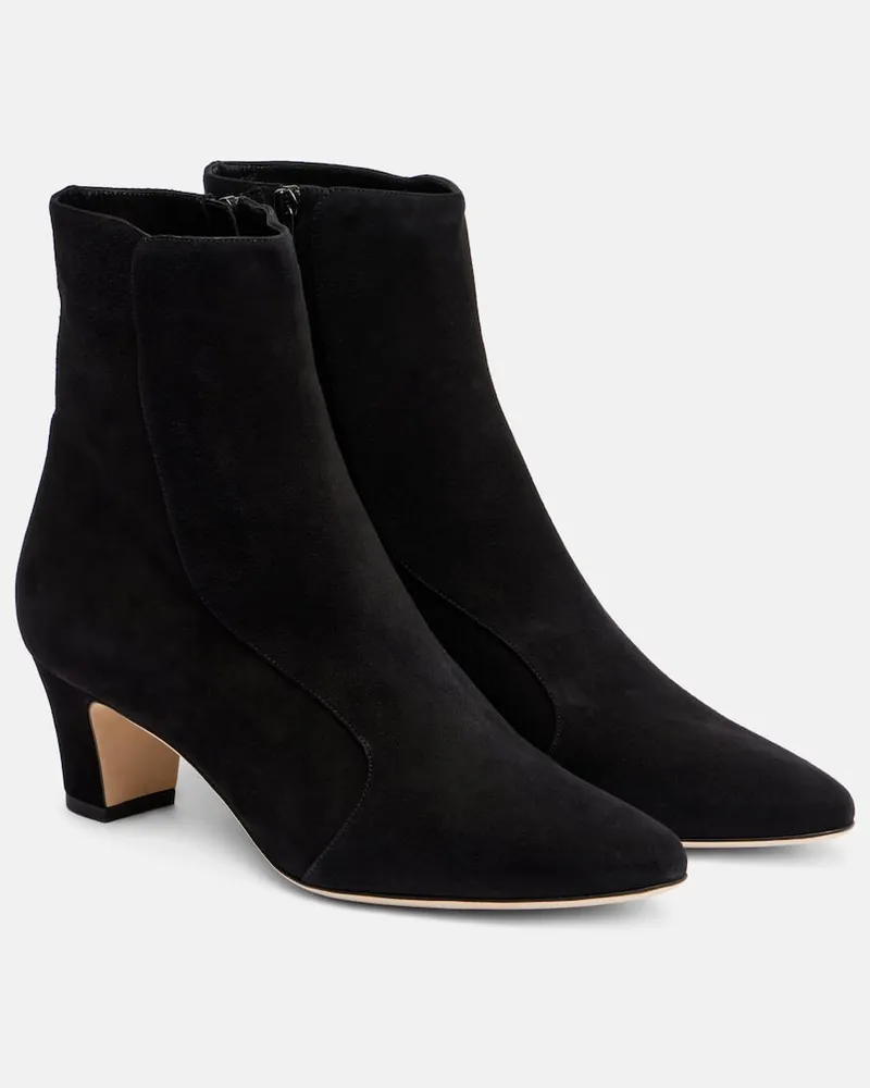 Manolo Blahnik Ankle Boots Myconia 50 aus Veloursleder Schwarz