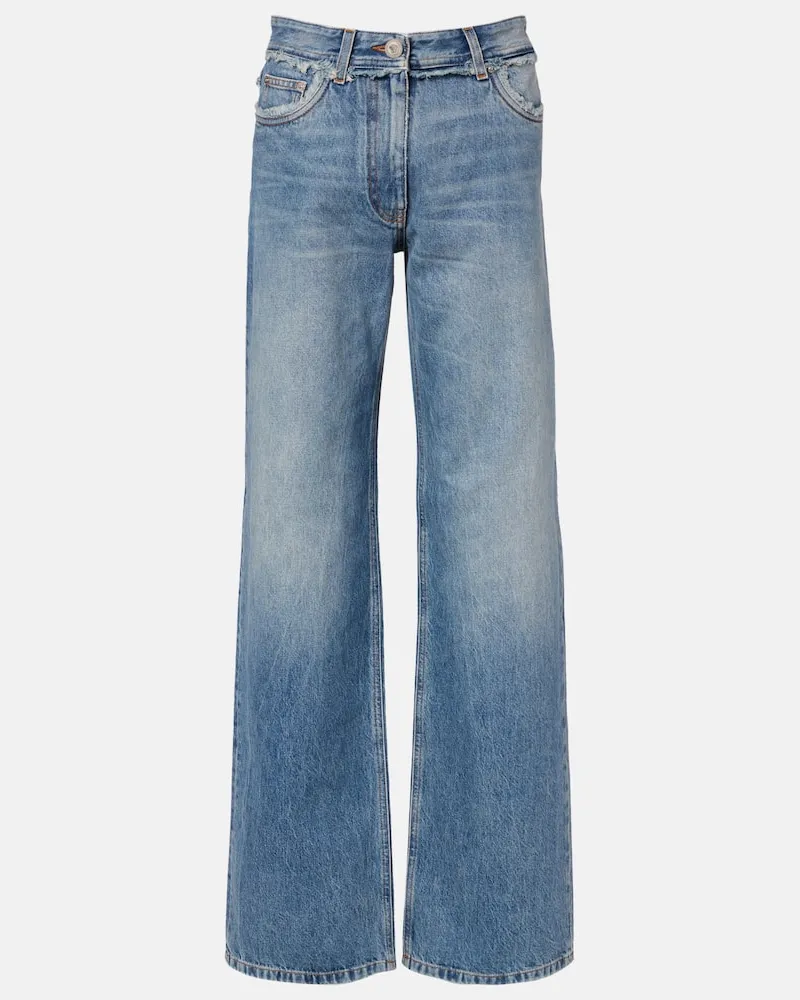 Versace Mid-Rise Wide-Leg Jeans Blau