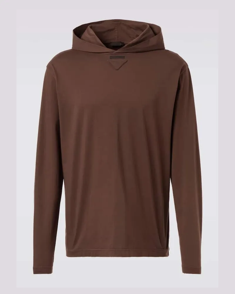 Prada Hoodie aus Baumwolle Braun