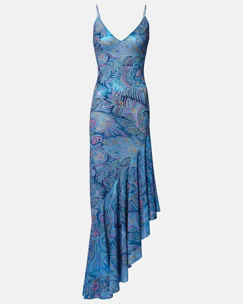 Etro Bedrucktes Midikleid Blau