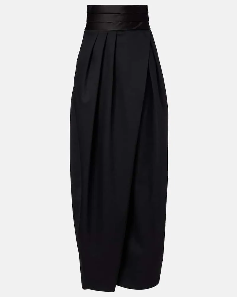 Alaïa Alaïa Weite Hose aus Wolle Schwarz