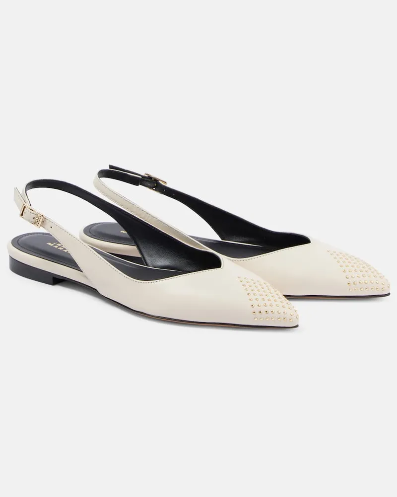 Isabel Marant Verzierte Slingback-Ballerinas Branee aus Leder Schwarz