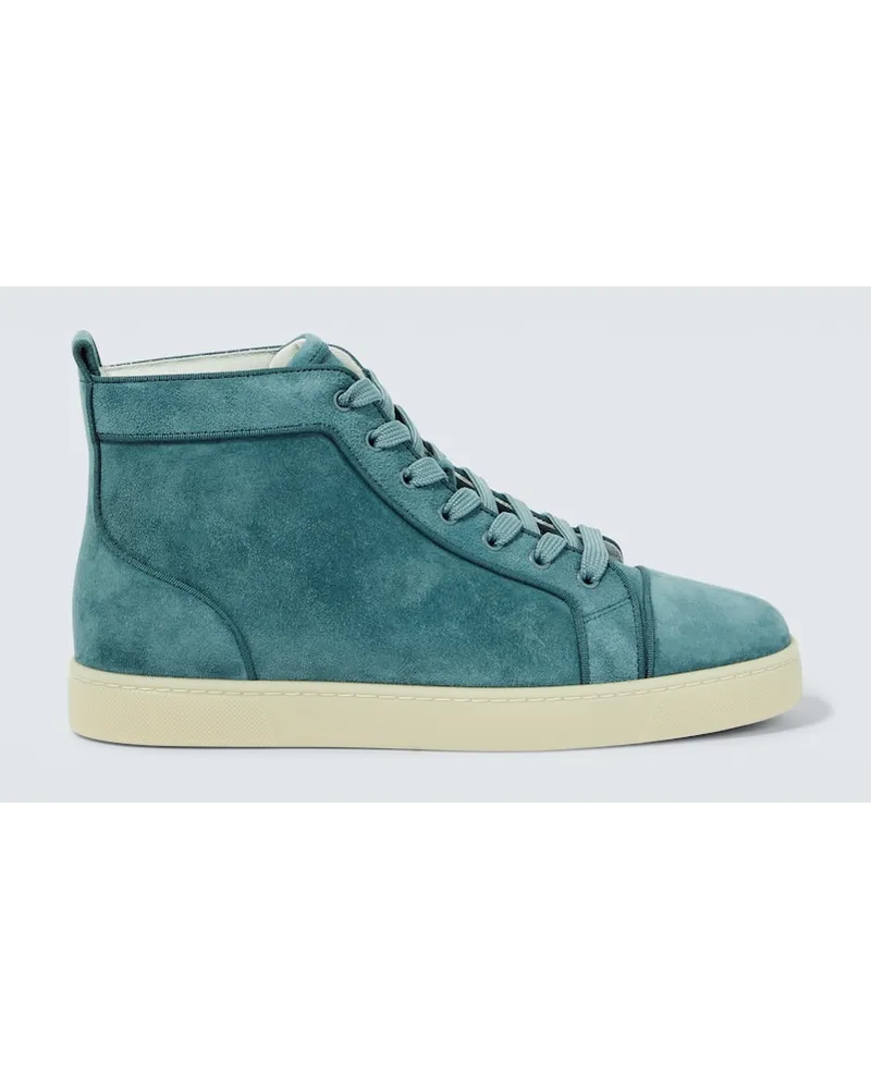 Christian Louboutin Sneakers Louis aus Veloursleder Blau