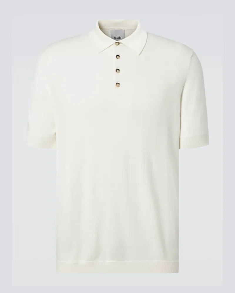ALLUDE Polohemd aus Baumwolle, Kaschmir, Seide Beige