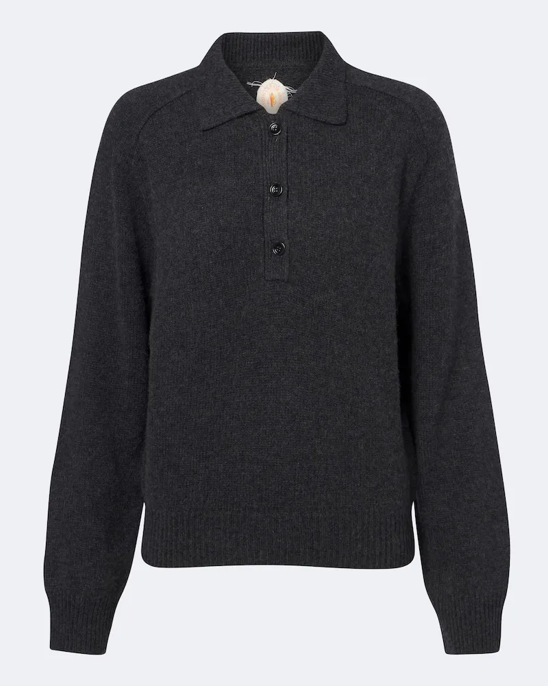 Jardin des Orangers Polopullover aus Wolle und Kaschmir Grau