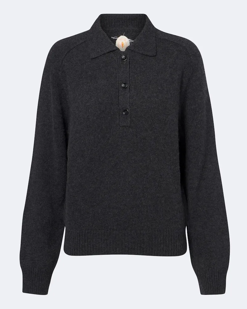 Jardin des Orangers Polopullover aus Wolle und Kaschmir Grau