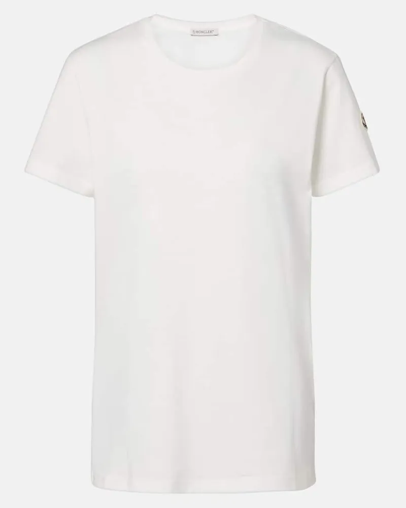 Moncler T-Shirt aus Baumwoll-Jersey Weiß