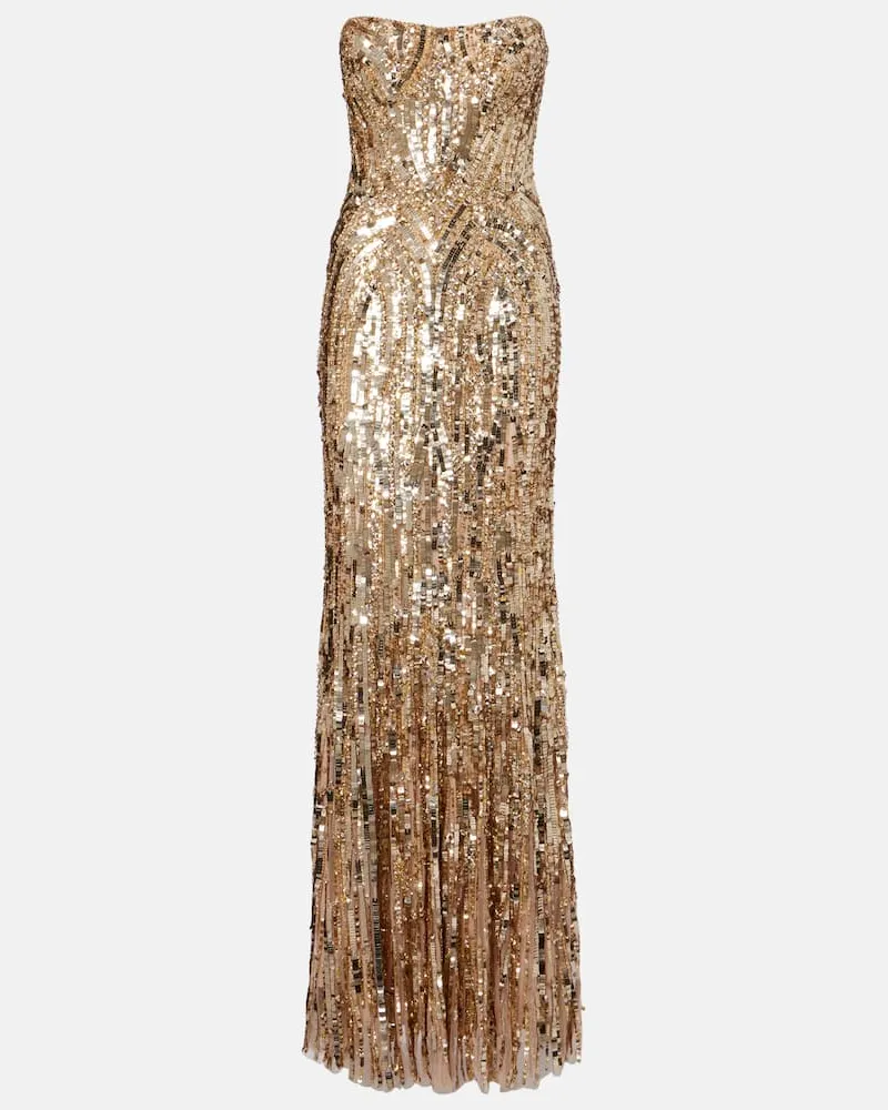 Jenny Packham Robe Euphoria mit Pailletten Gold