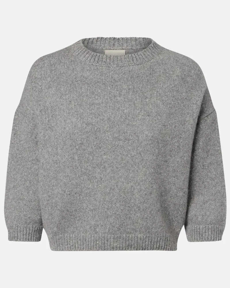 KHAITE Cropped-Pullover Sabina aus Kaschmir Grau