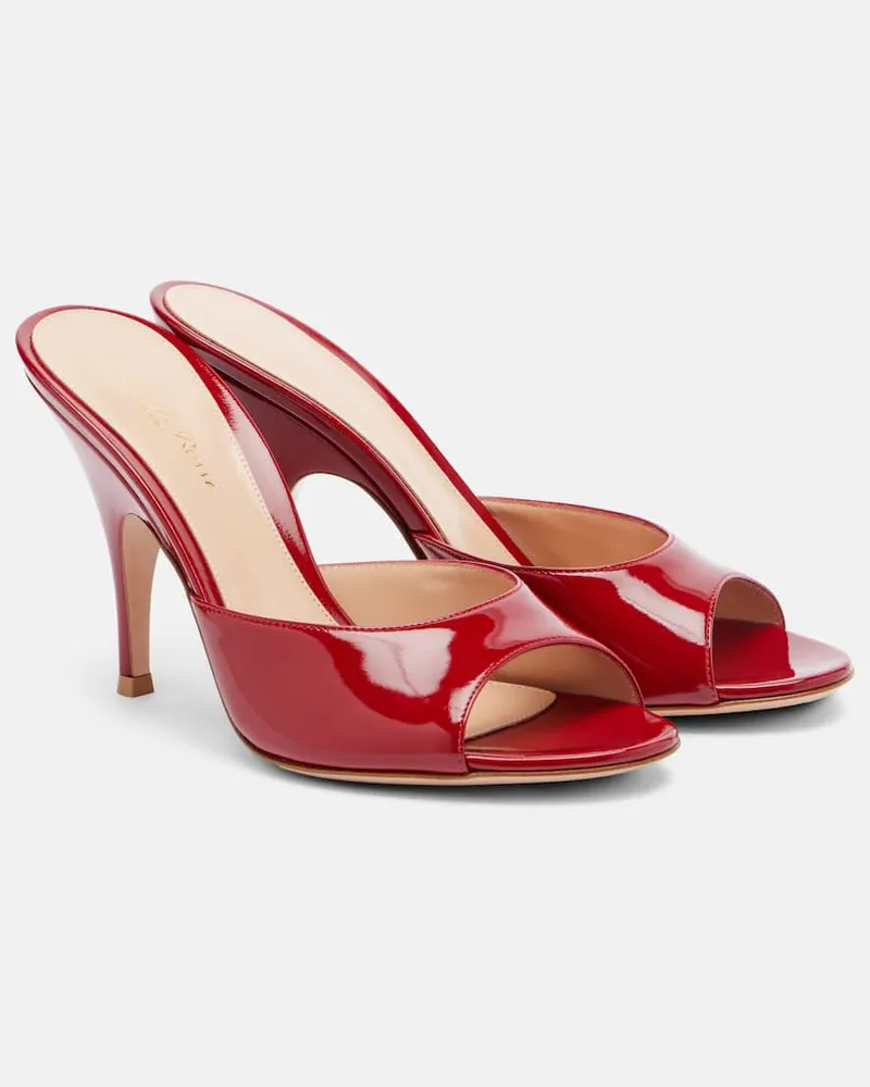 Gianvito Rossi Pantoletten aus Lackleder Rot