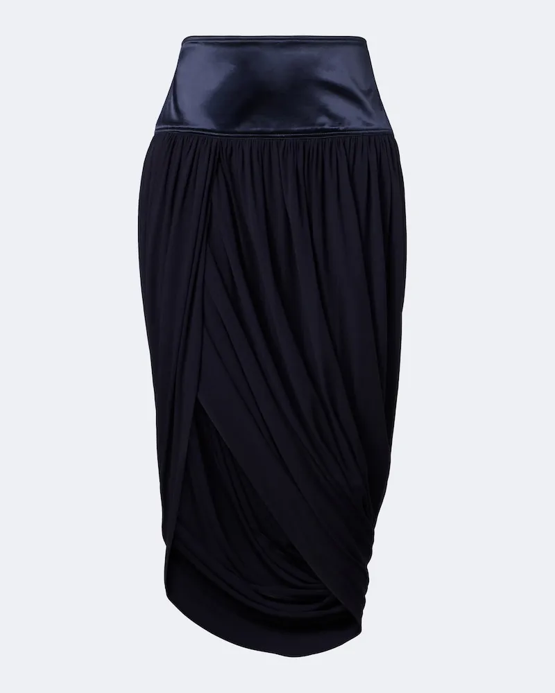 Ferragamo Asymmetrischer Midirock Blau