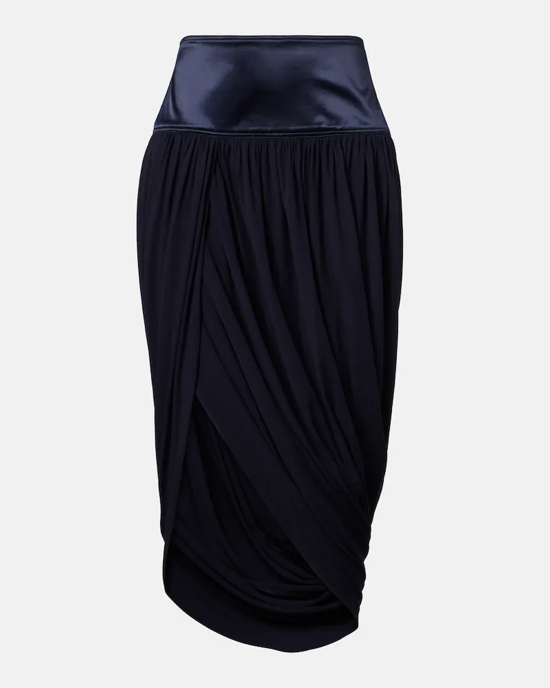 Ferragamo Asymmetrischer Midirock Blau