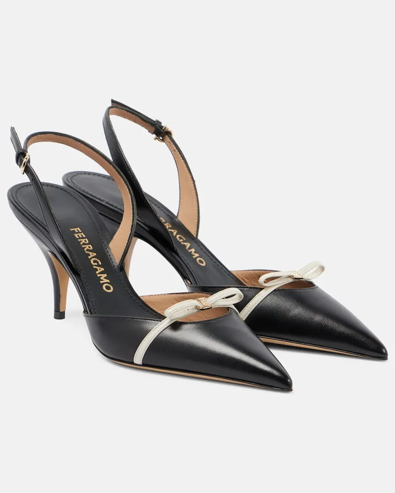 Ferragamo Slingback-Pumps Gylla 70 aus Leder Schwarz