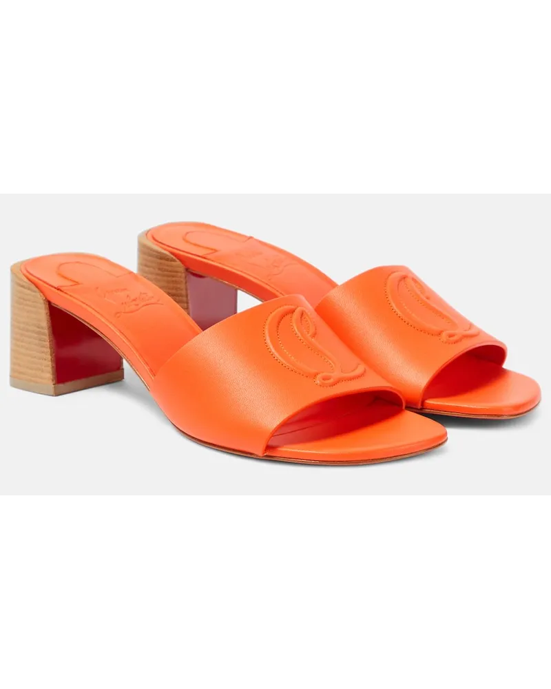 Christian Louboutin Pantoletten So CL 55 aus Leder Orange
