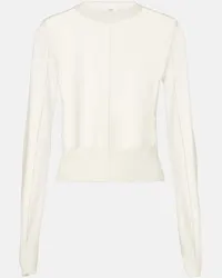 Chloé Chloe Cropped-Pullover aus Wolle Weiss