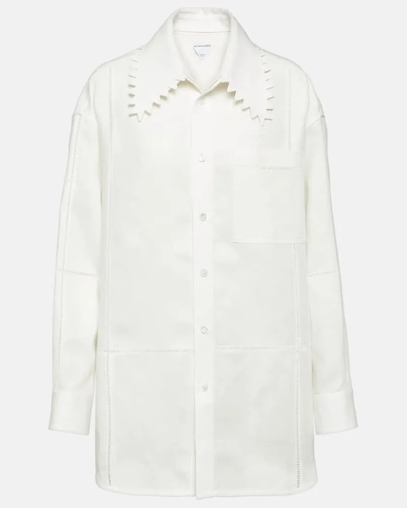Bottega Veneta Oversize-Hemd aus Leinen Weiß